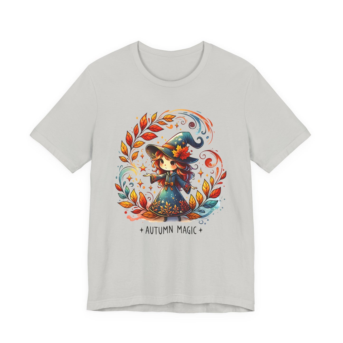 Autumn Magic Witch Tee, Fall Apparel, Halloween Shirt, Unisex Casual Tee, Seasonal Clothing, Gift for Witches