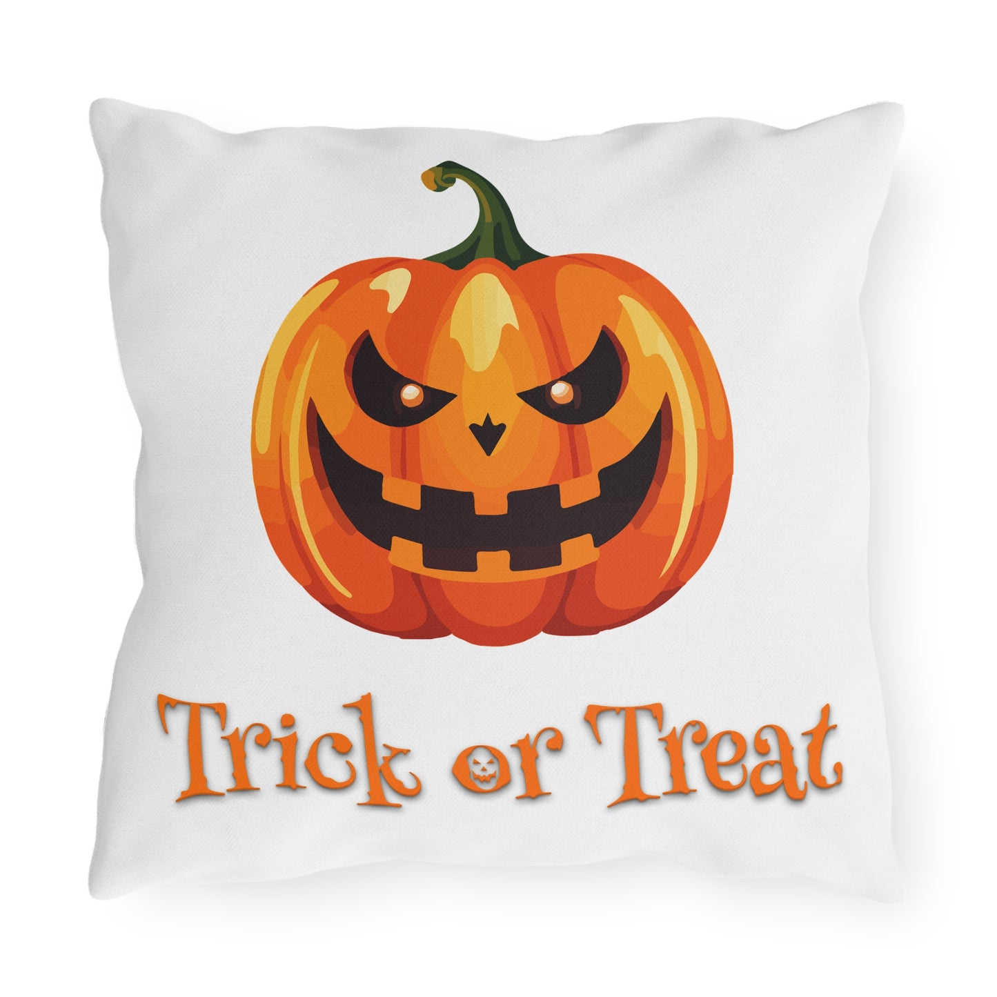 Halloween Outdoor Pillow Trick or Treat Cushion Fall Decor Throw Pillow Spooky Home Accent Pumpkin Pillow for Porch 16 x 16