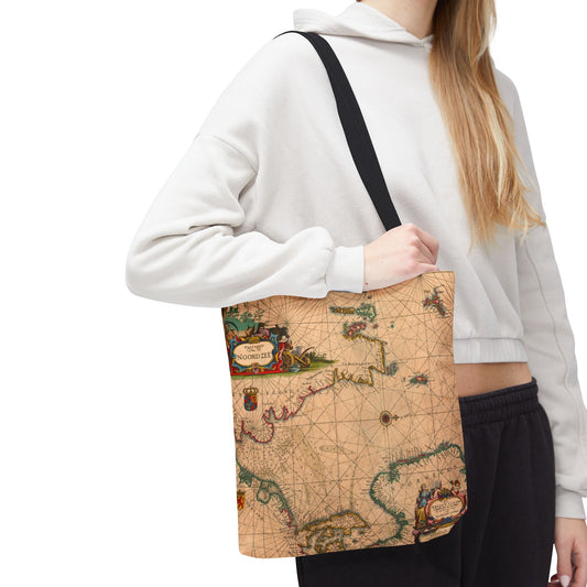 Vintage Nautical Sea Chart Pascaerte Van De Noordzee Tote Bag