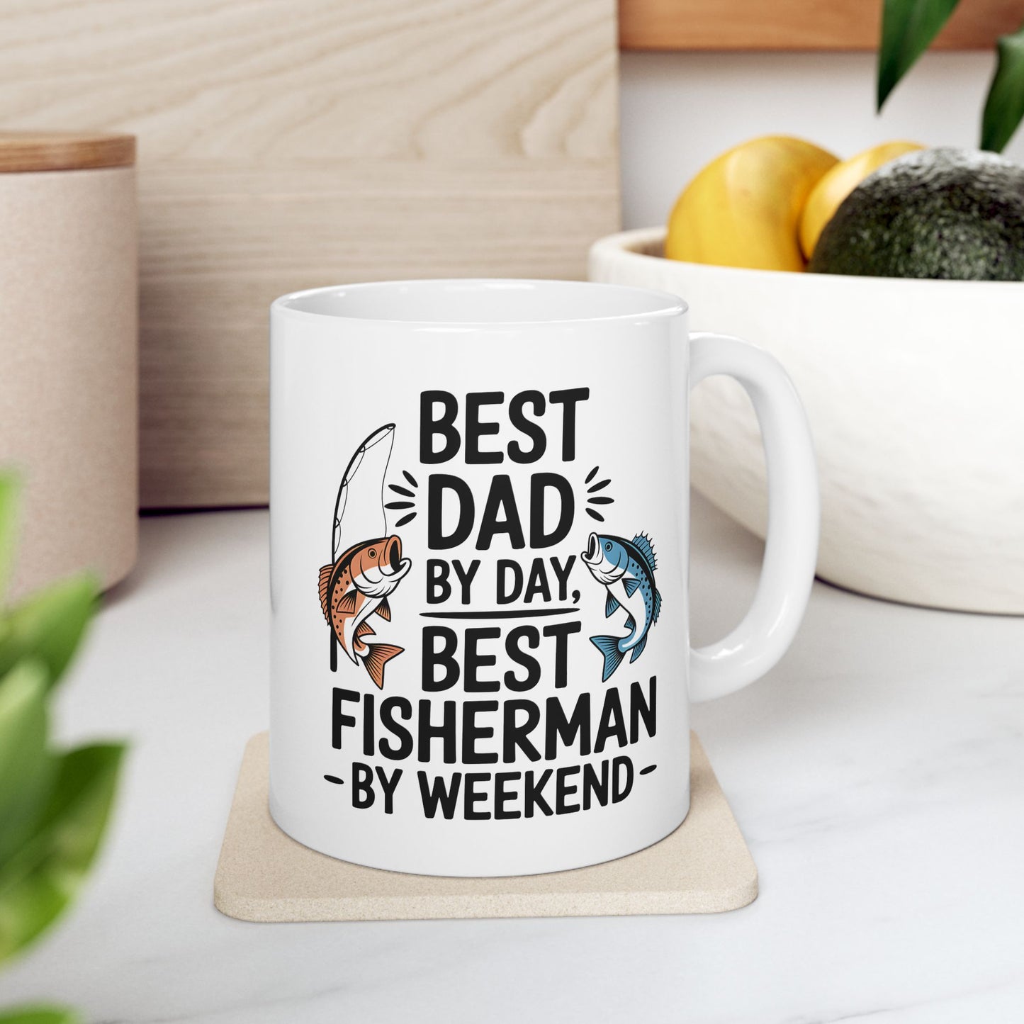Best Dad Fisherman Mug 11 oz 15 oz Gift for Fisherman, Funny Fishing Quotes, Fisherman Gift, Coffee Mug for Dad Fathers Day Gift
