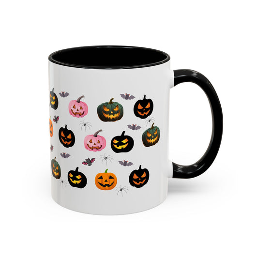 Spooky Pumpkin Accent Coffee Mug - Halloween Decor, Autumn Gift, Fall Kitchenware, Unique Coffee Cup, Trick or Treat