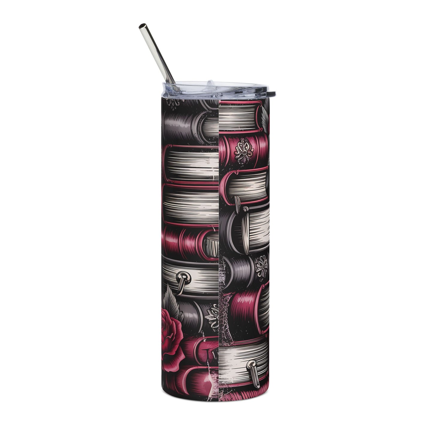 Gothic Book Lover 20oz Tumbler with Lid and Straw Just One More Chapter
