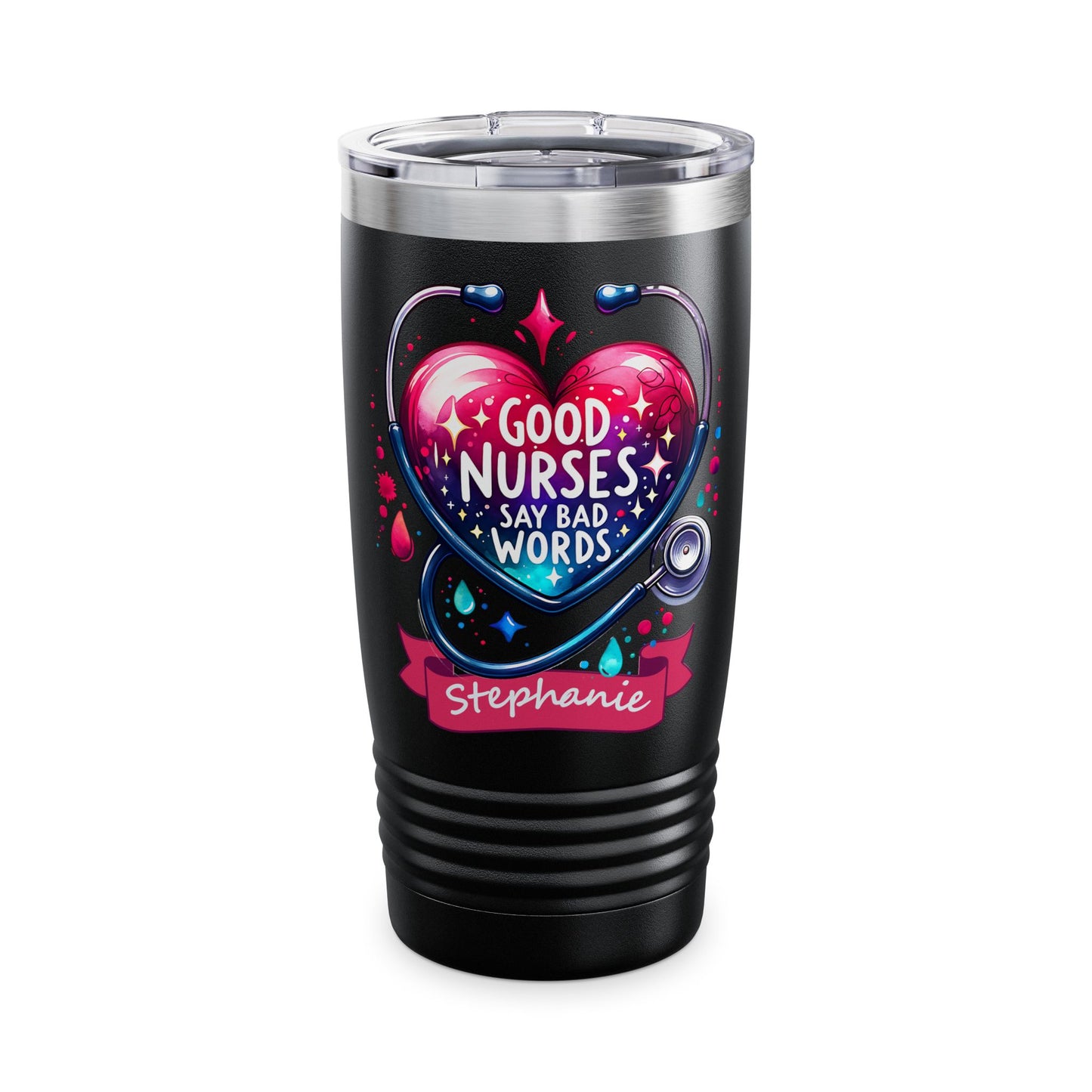 Good Nurses Say Bad Words 20 oz Tumbler Customizable Nurse Tumbler, Nursing Gift, Hospital Humor Mug, Ringneck Tumbler, 20oz, Good Nurses Say Bad Words, Custom Drinkware