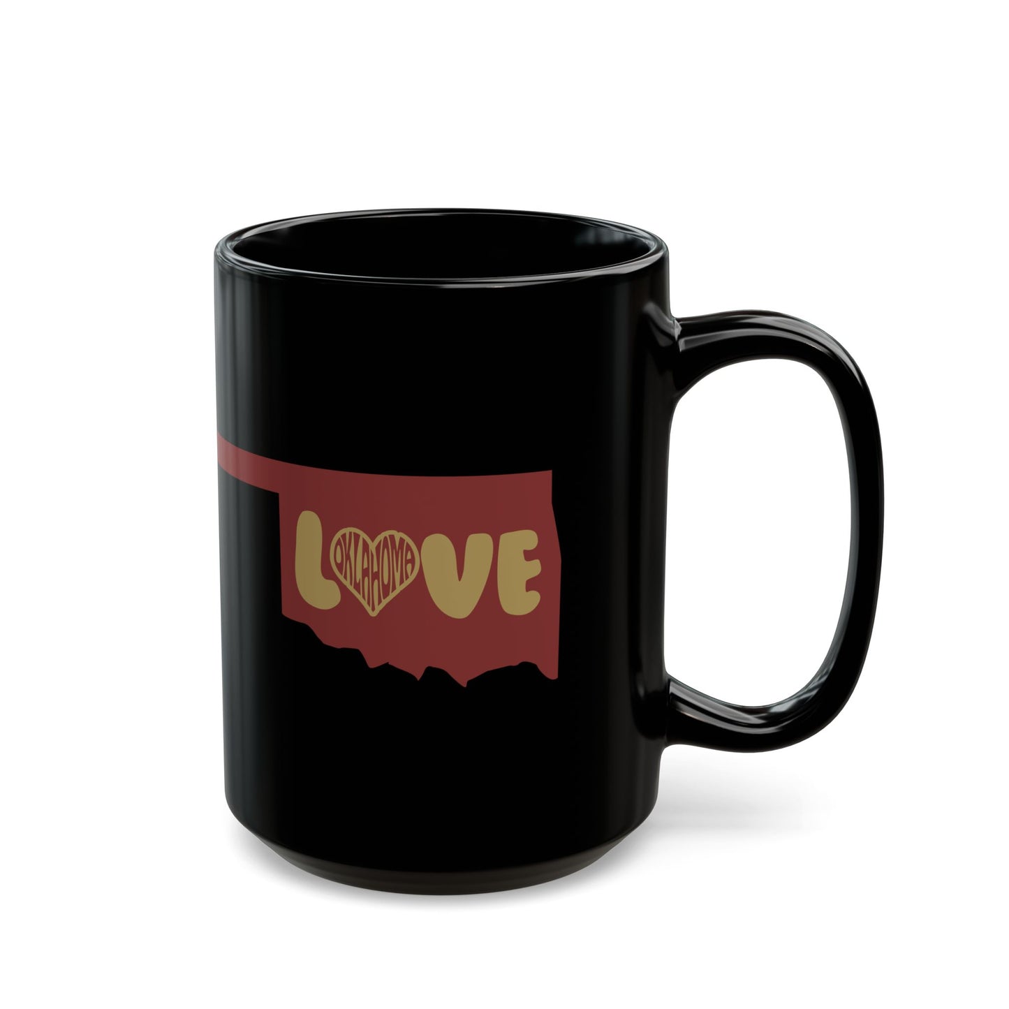 Oklahoma Coffee Mug 11oz 15oz Oklahoma Love Mug - Black Coffee Cup for Souvenir, Gift, Home Decor, Valentine's Day, Anniversary, or Birthday