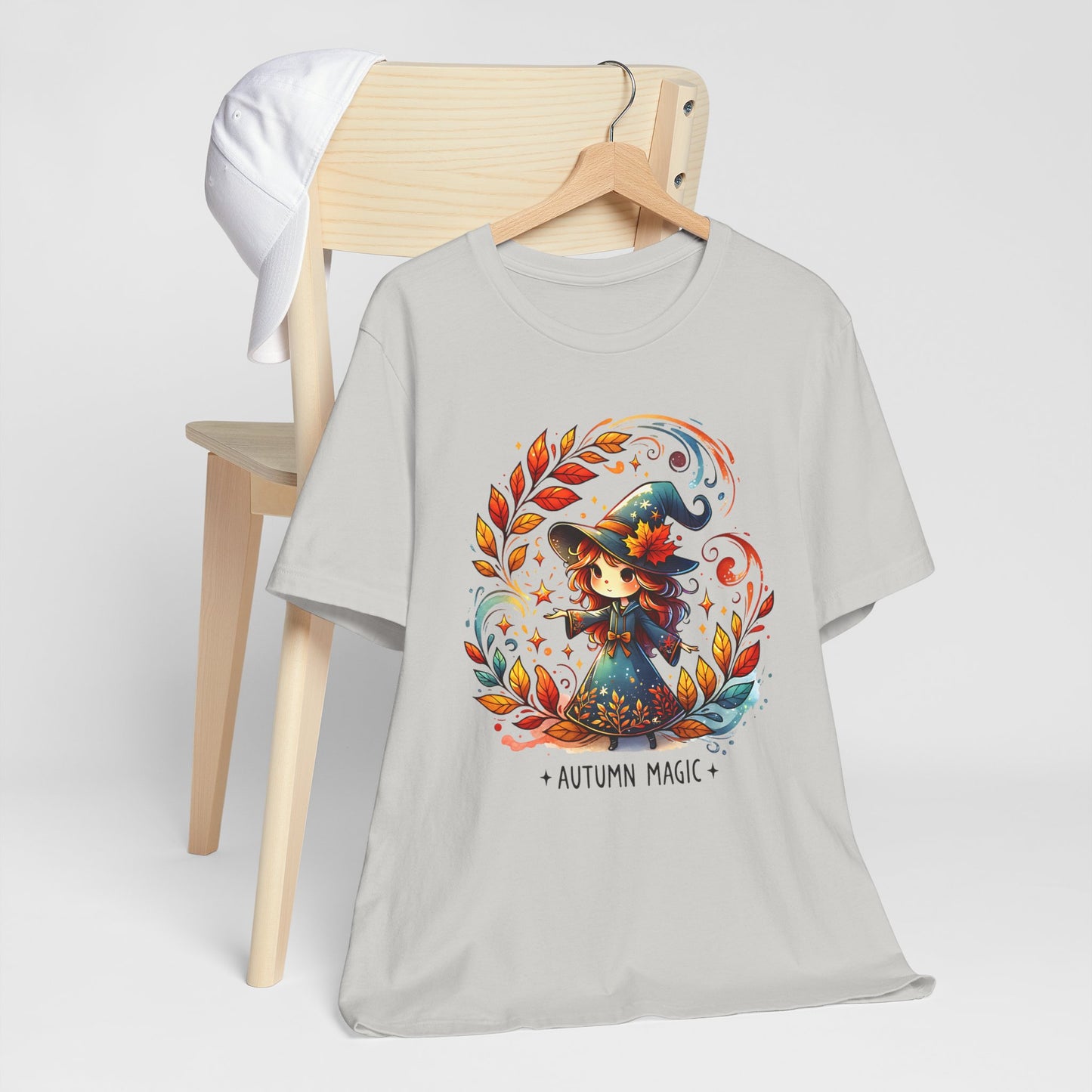 Autumn Magic Witch Tee, Fall Apparel, Halloween Shirt, Unisex Casual Tee, Seasonal Clothing, Gift for Witches