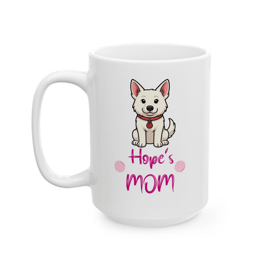 White German Shepherd Ceramic Mug for Coffee Lovers, Tea Enthusiasts, Gift for Friends, Cute Kitchen Decor, Springtime Drinkware