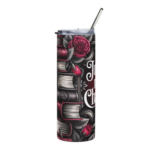Gothic Book Lover 20oz Tumbler with Lid and Straw Just One More Chapter