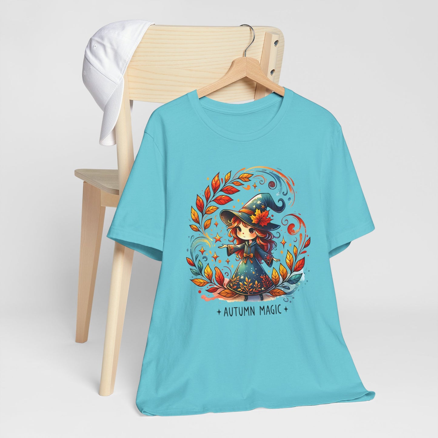 Autumn Magic Witch Tee, Fall Apparel, Halloween Shirt, Unisex Casual Tee, Seasonal Clothing, Gift for Witches