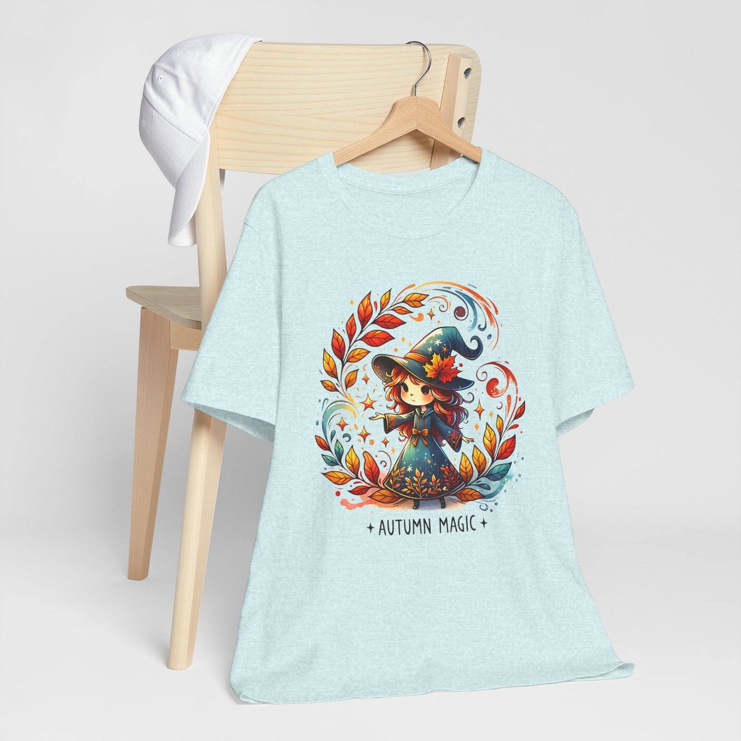 Autumn Magic Witch Tee, Fall Apparel, Halloween Shirt, Unisex Casual Tee, Seasonal Clothing, Gift for Witches
