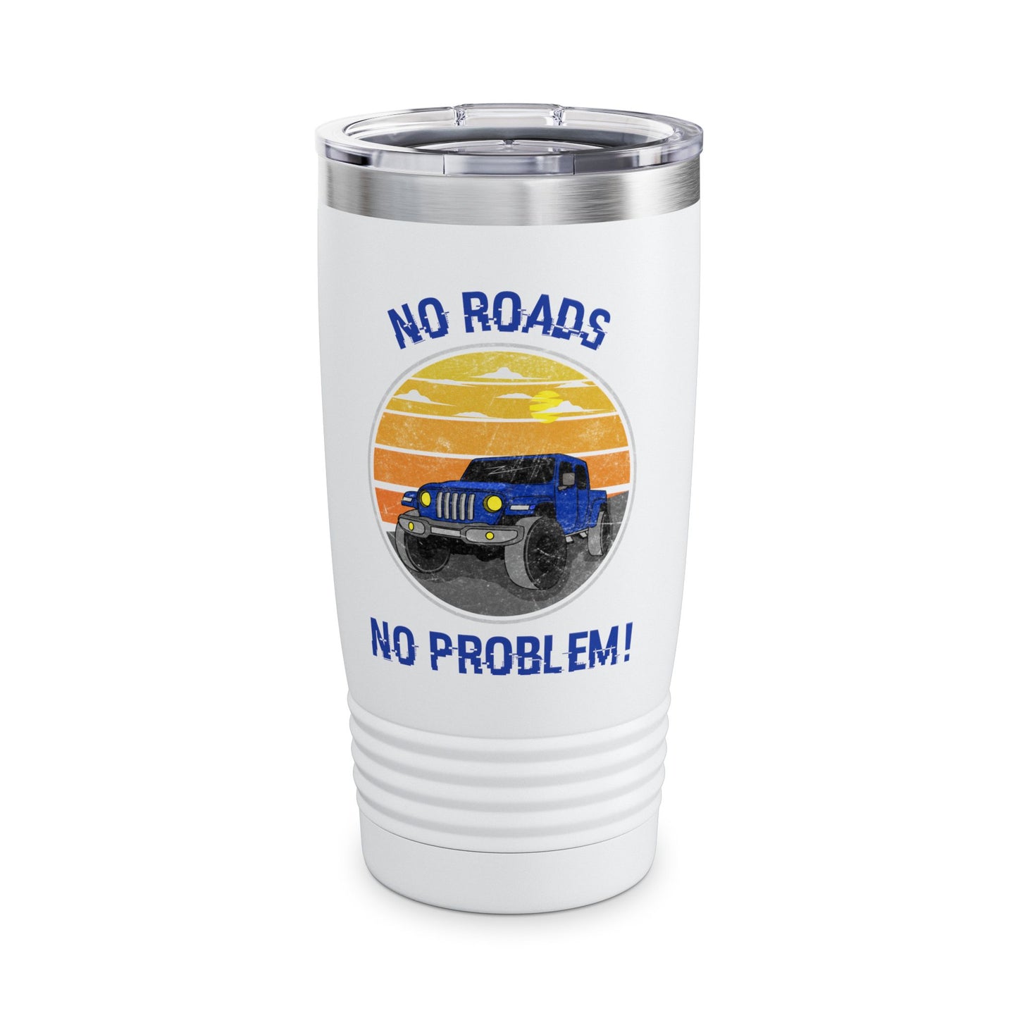 Retro Jeep Gladiator Adventure Tumbler, 20oz No Roads No Problem! Travel Mug Jeep Lover Gift Outdoor Adventure Camping Road Trip