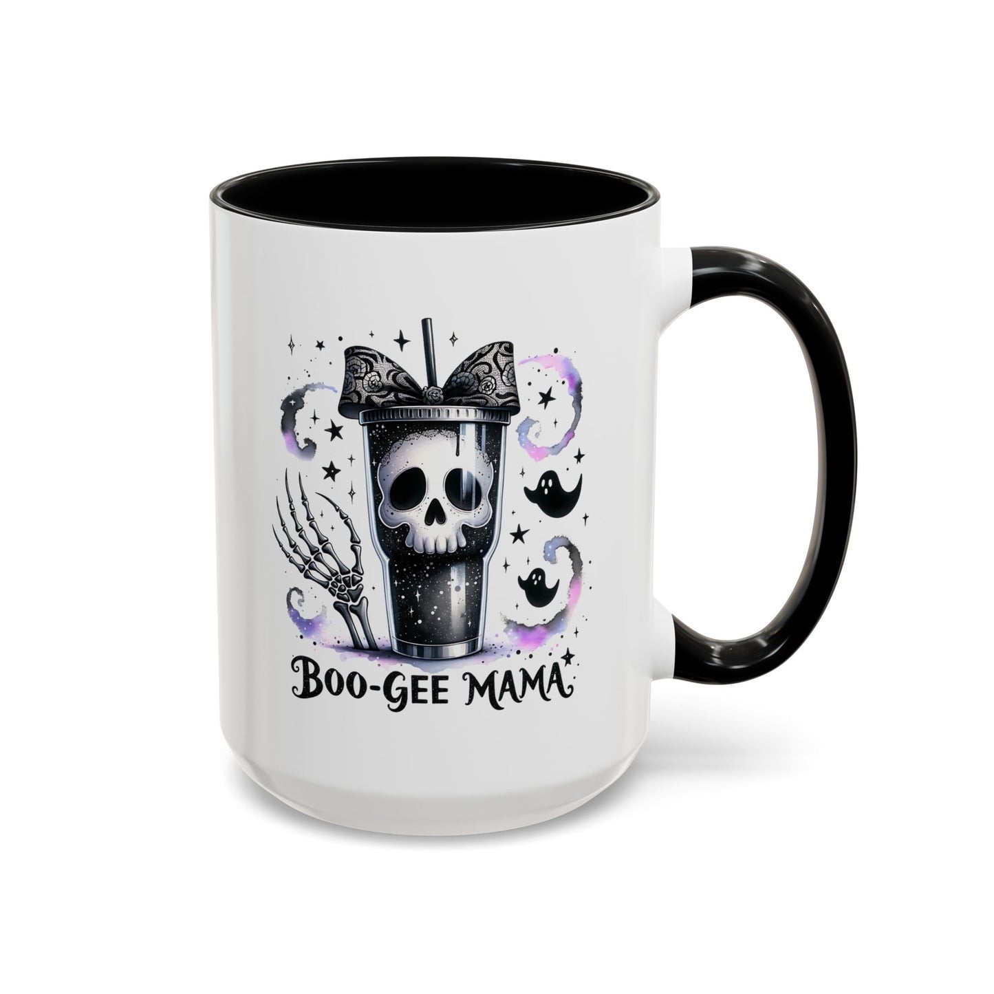 Boo-Gee Mama Spooky Halloween Coffee Mug, Boo-Gee Mama Drinkware, Cute Skeleton Mug, Witchy Gift for Moms, Unique Coffee Cup