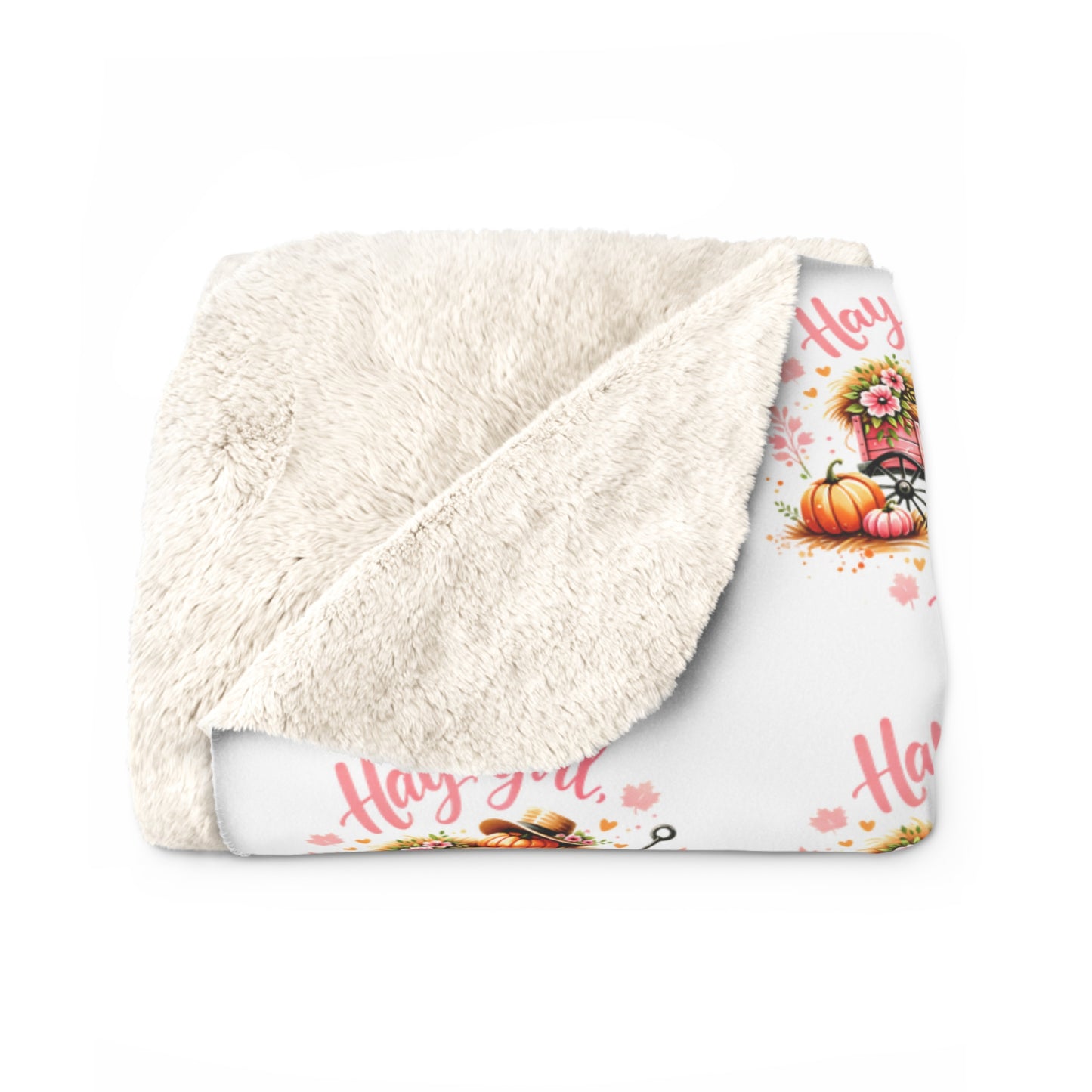 Hay Girl Hay Cozy Sherpa Fleece Blanket Gift for Country Girl Perfect for Winter Comfort, Home Decor, Gifts, Warm & Soft Throw