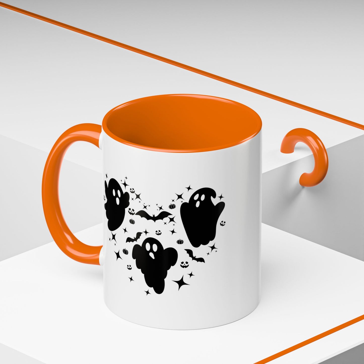 Halloween Ghost Heart Coffee Mug - Spooky Mug for Halloween, Cute Ghost Decor, Trick or Treat Mug, Goth Coffee Cup, Halloween Gift