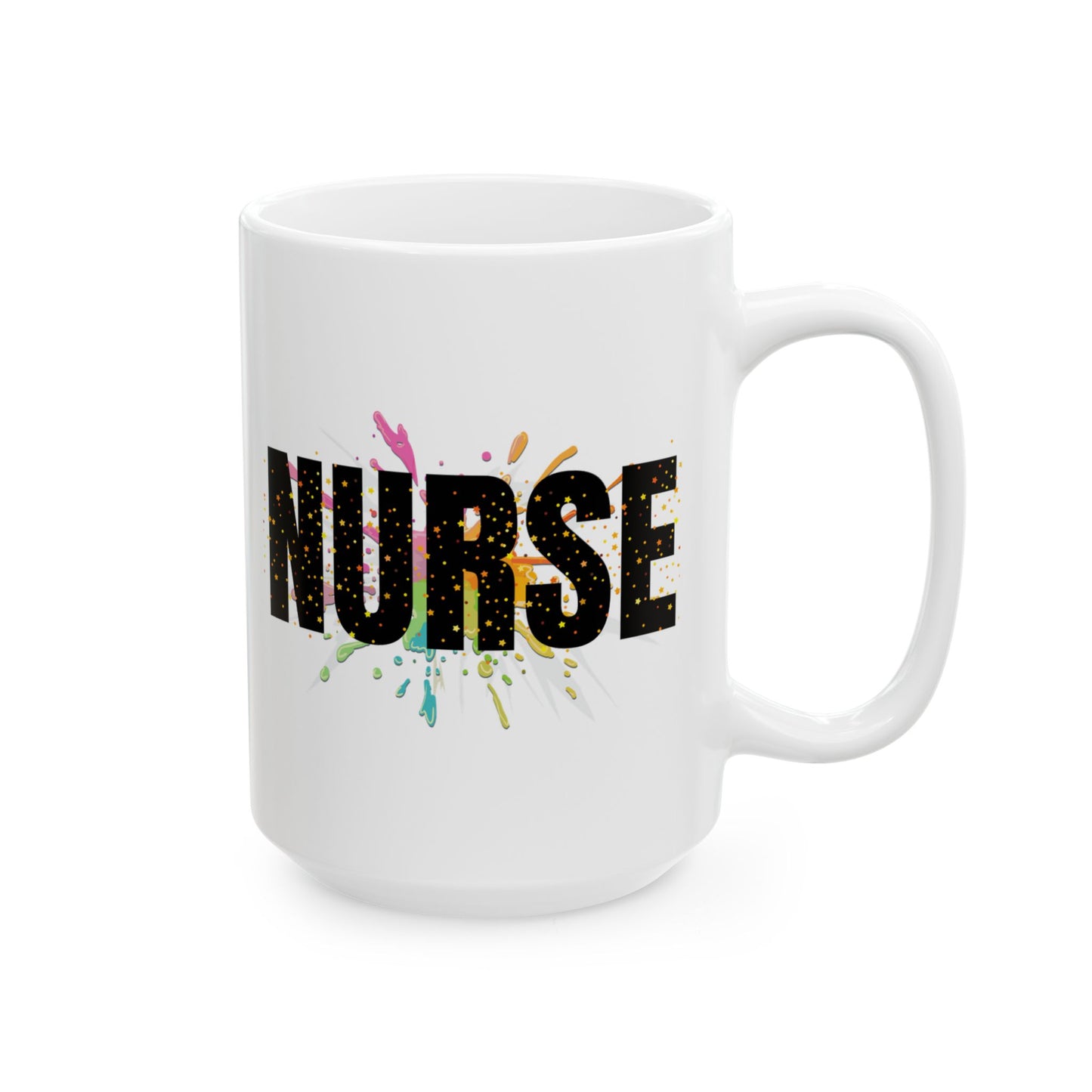 Splatter Paint NURSE 15oz White Coffee Mug