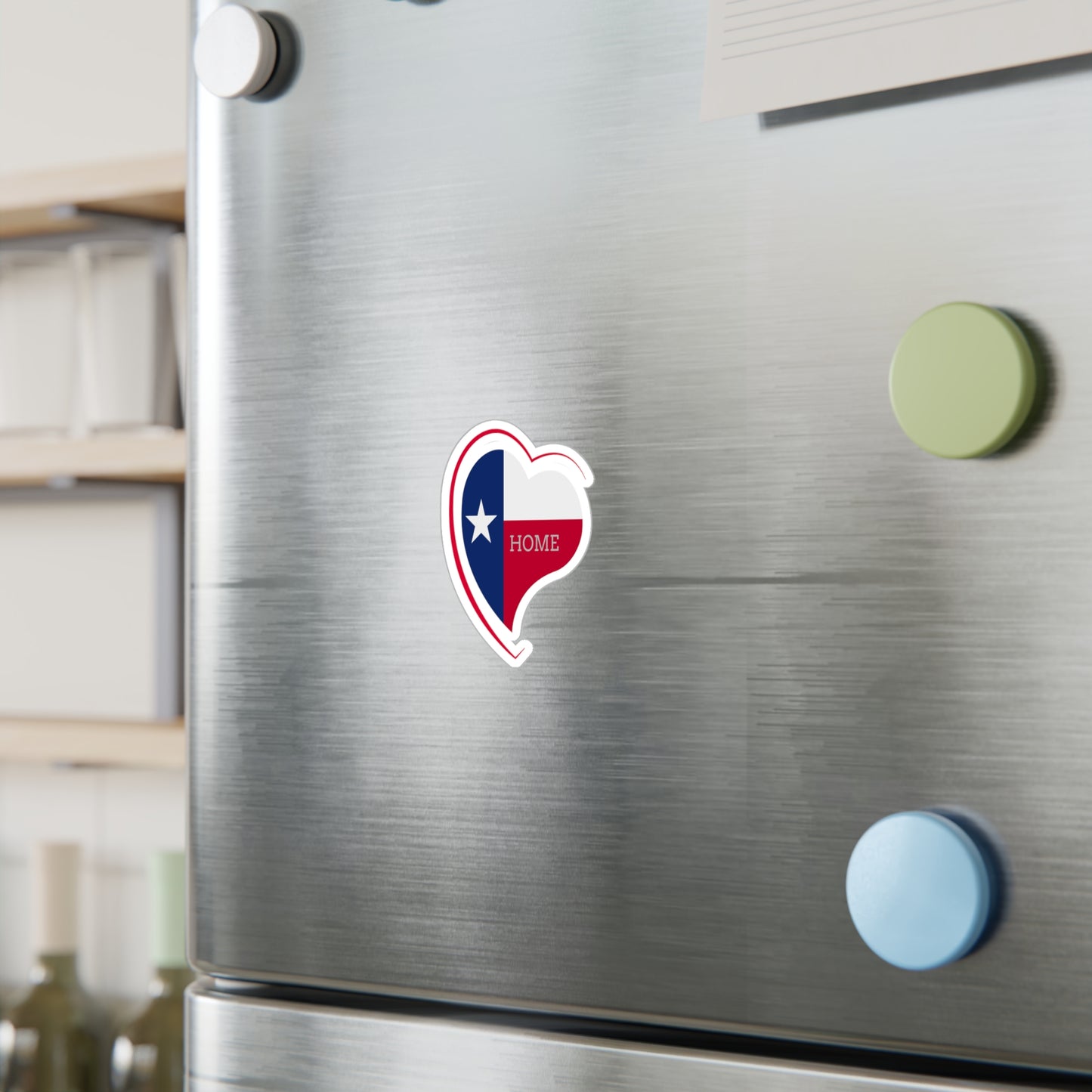 Texas Home Heart Kiss-Cut Vinyl Decals, Home Decor Stickers, Texas Sticker, Gift for Texas Lovers, Heart-Shaped Decal