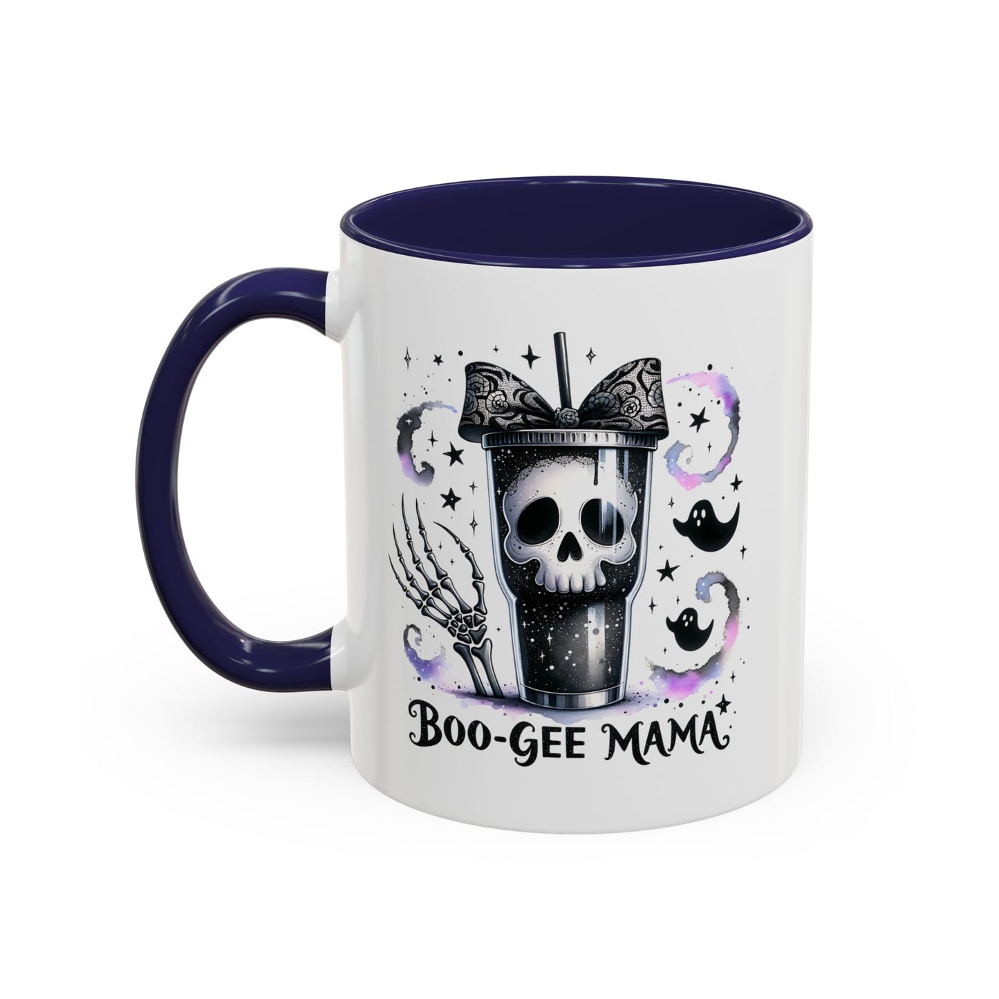 Boo-Gee Mama Spooky Halloween Coffee Mug, Boo-Gee Mama Drinkware, Cute Skeleton Mug, Witchy Gift for Moms, Unique Coffee Cup