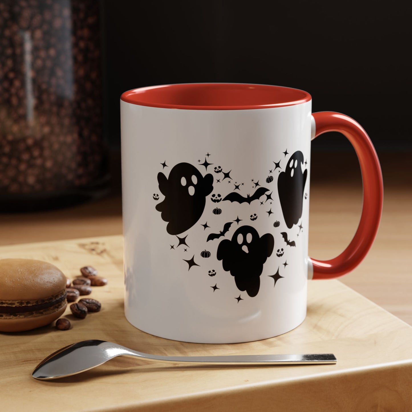Halloween Ghost Heart Coffee Mug - Spooky Mug for Halloween, Cute Ghost Decor, Trick or Treat Mug, Goth Coffee Cup, Halloween Gift