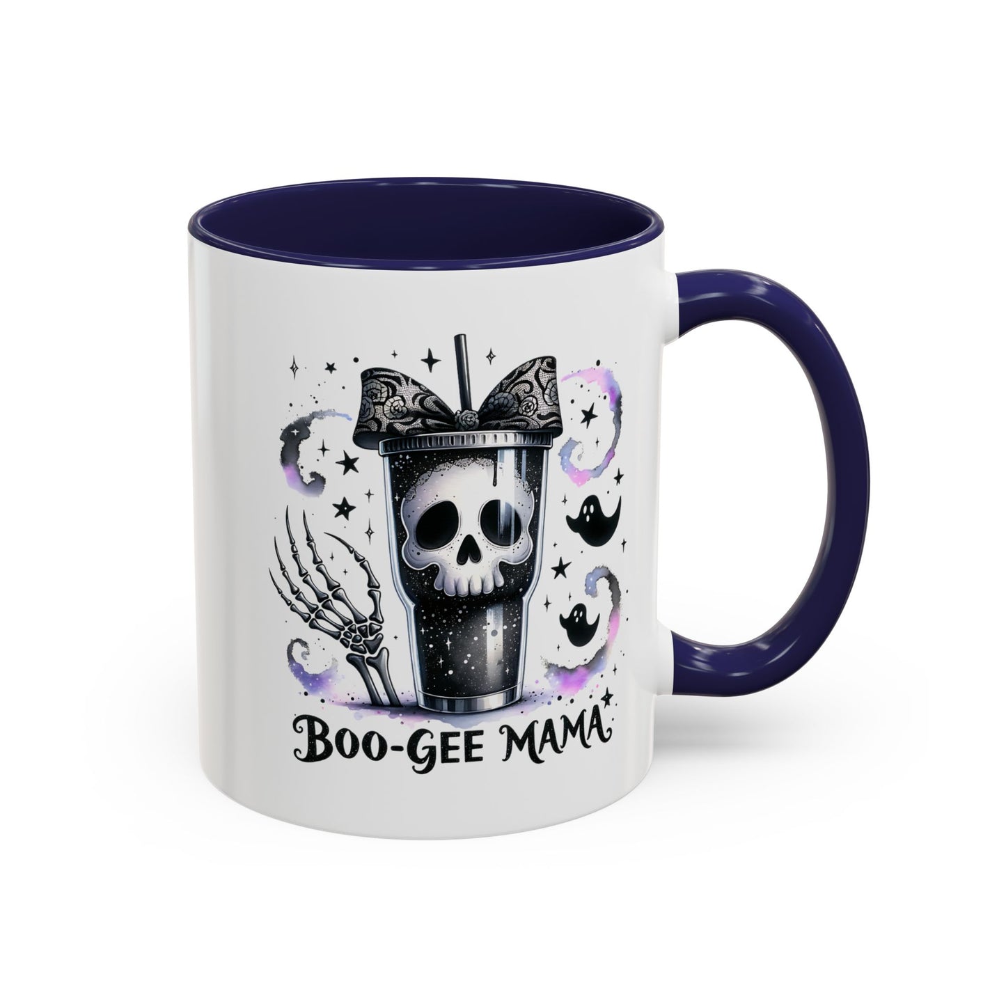 Boo-Gee Mama Spooky Halloween Coffee Mug, Boo-Gee Mama Drinkware, Cute Skeleton Mug, Witchy Gift for Moms, Unique Coffee Cup