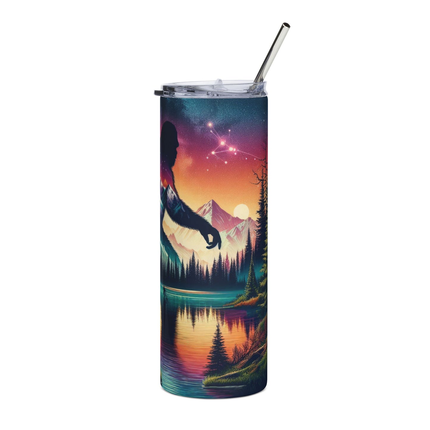 Bigfoot Colorful 20oz Stainless Steel Tumbler with Lid and Straw