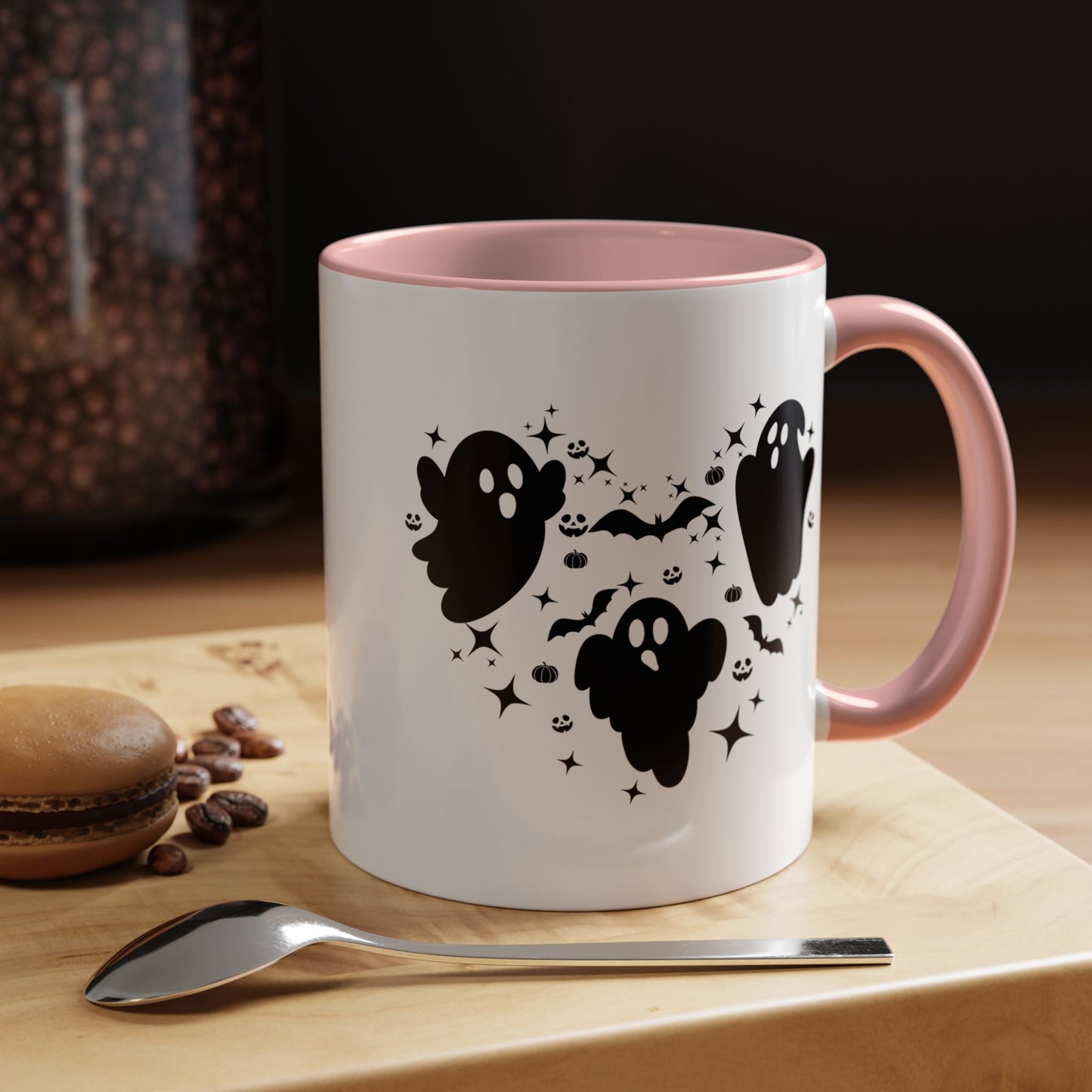 Halloween Ghost Heart Coffee Mug - Spooky Mug for Halloween, Cute Ghost Decor, Trick or Treat Mug, Goth Coffee Cup, Halloween Gift