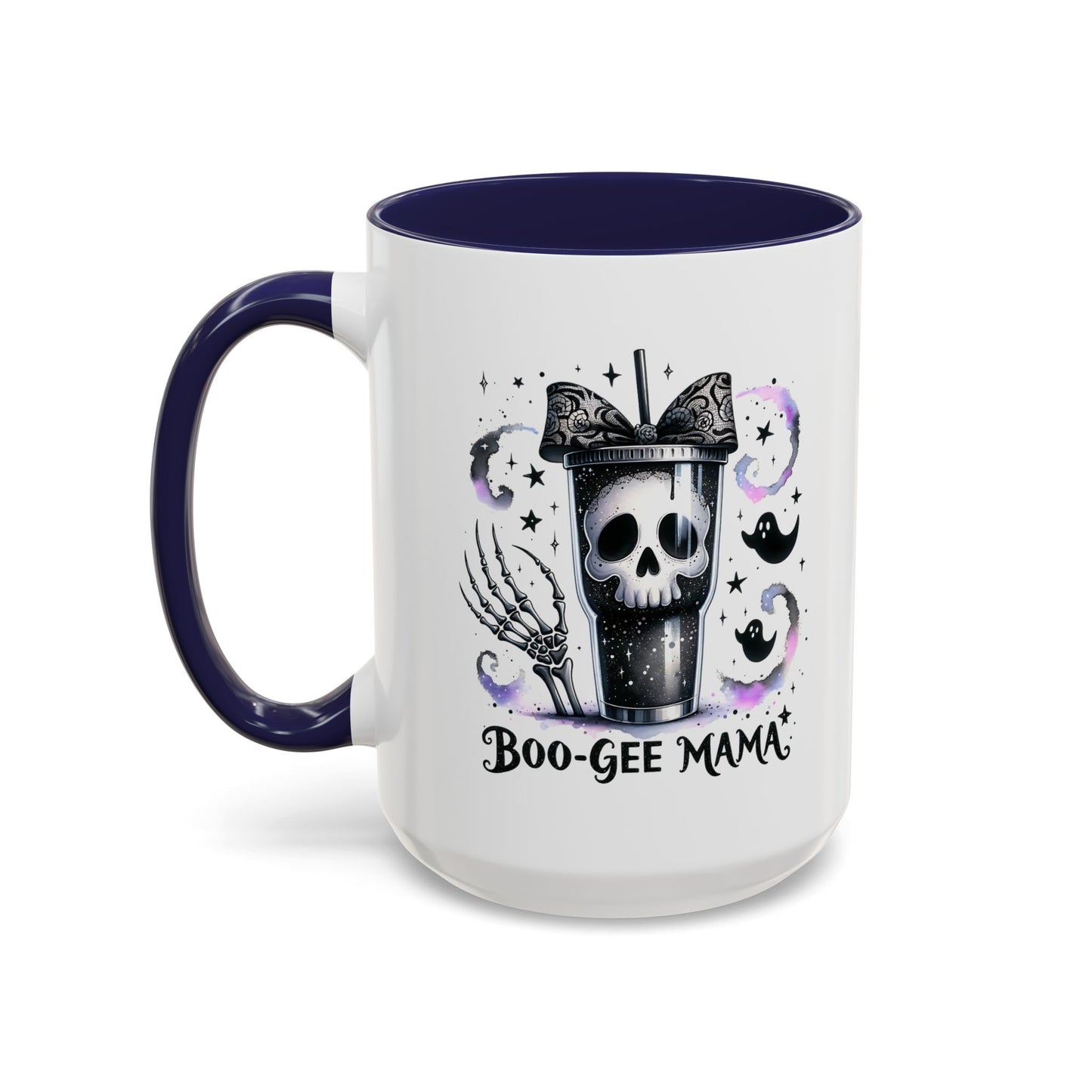 Boo-Gee Mama Spooky Halloween Coffee Mug, Boo-Gee Mama Drinkware, Cute Skeleton Mug, Witchy Gift for Moms, Unique Coffee Cup