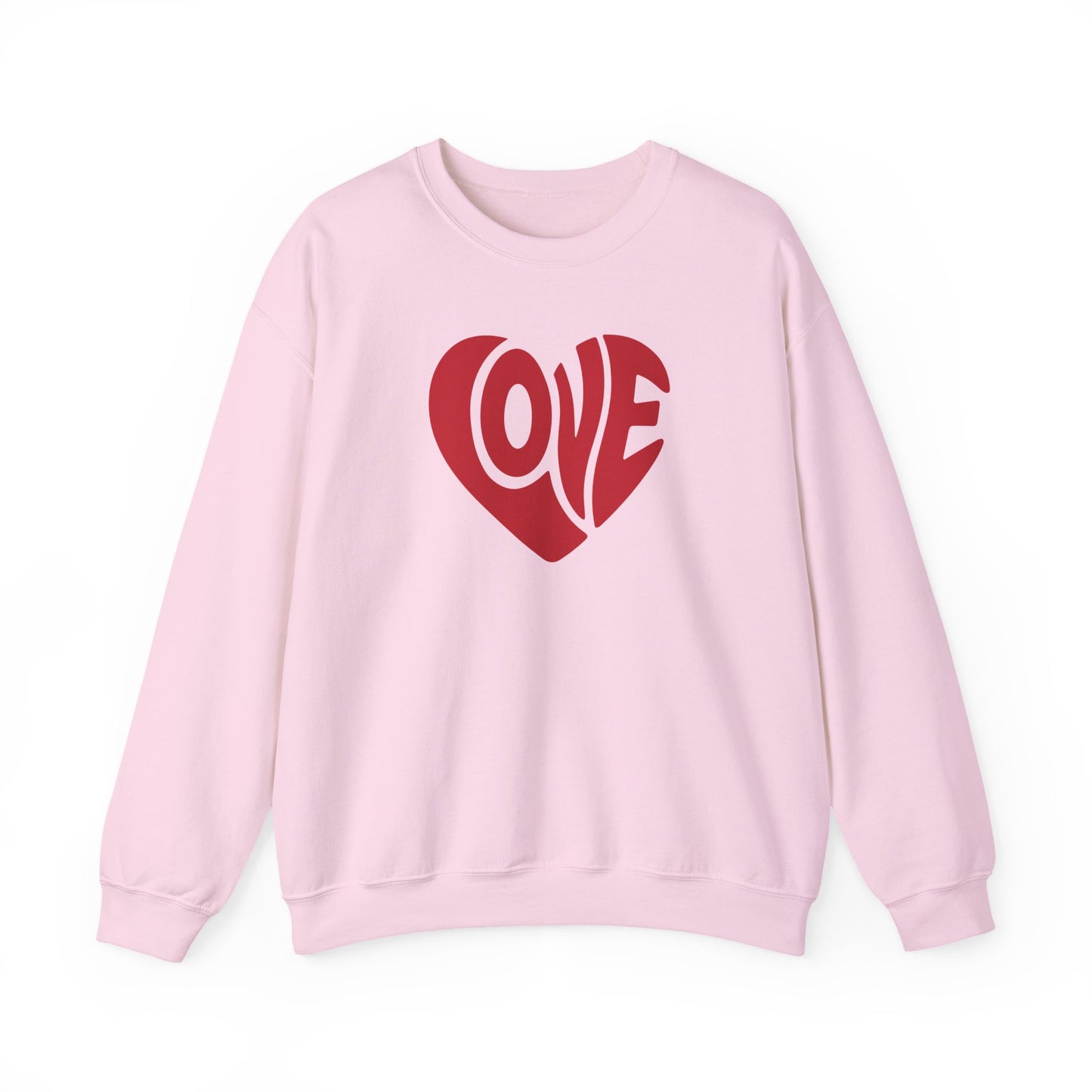 Love Heart Crewneck Sweatshirt — Retro Red Valentine Pullover