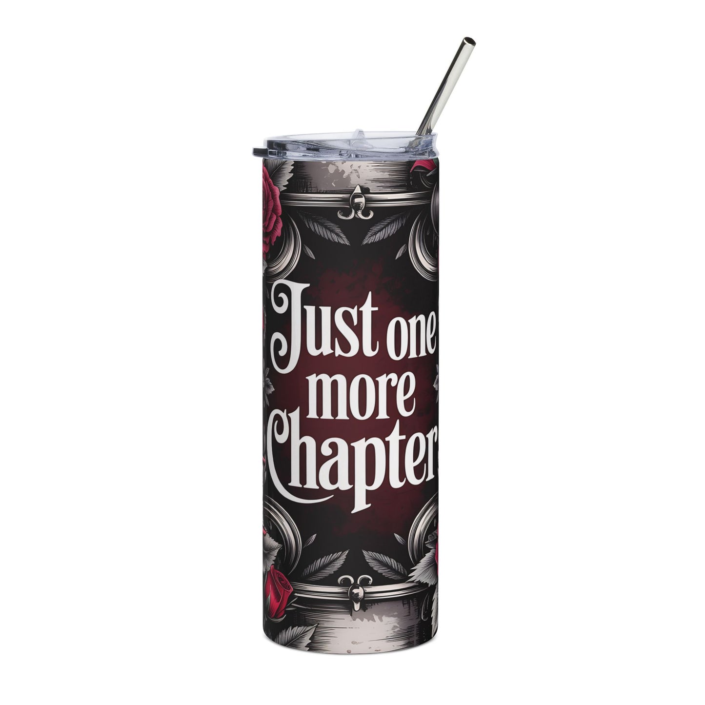 Gothic Book Lover 20oz Tumbler with Lid and Straw Just One More Chapter