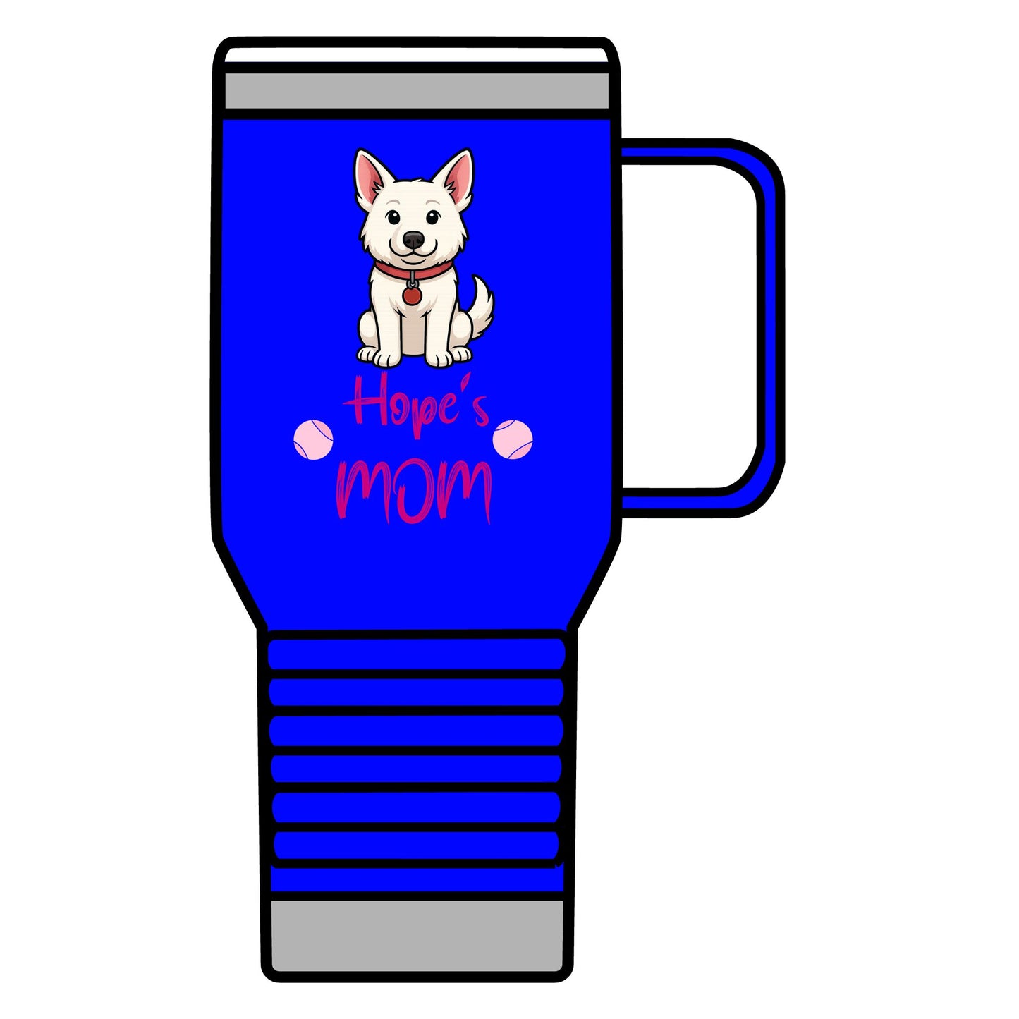 White German Shepherd Personalized Dog Mom Travel Mug, 20oz Coffee Cup, Pet Lover Gift, Mother's Day Mug, Dog Lover Accessories, Cute Pet Travel Mug