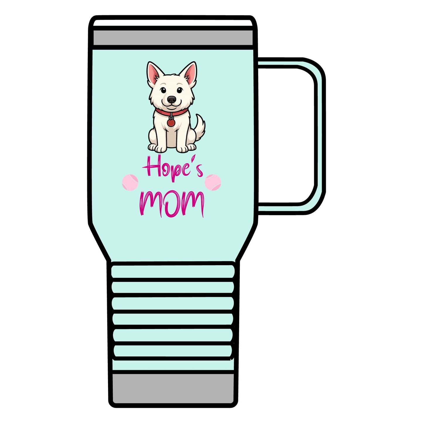 White German Shepherd Personalized Dog Mom Travel Mug, 20oz Coffee Cup, Pet Lover Gift, Mother's Day Mug, Dog Lover Accessories, Cute Pet Travel Mug