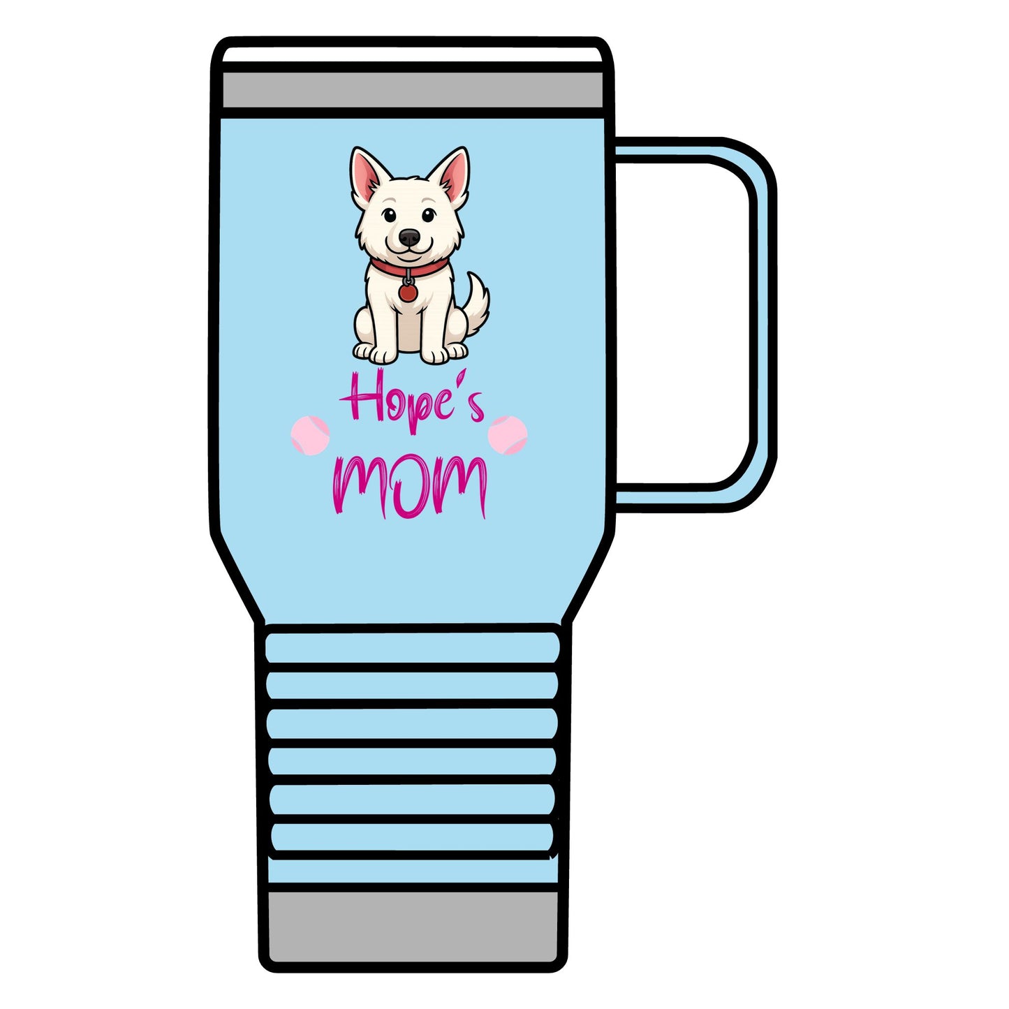 White German Shepherd Personalized Dog Mom Travel Mug, 20oz Coffee Cup, Pet Lover Gift, Mother's Day Mug, Dog Lover Accessories, Cute Pet Travel Mug