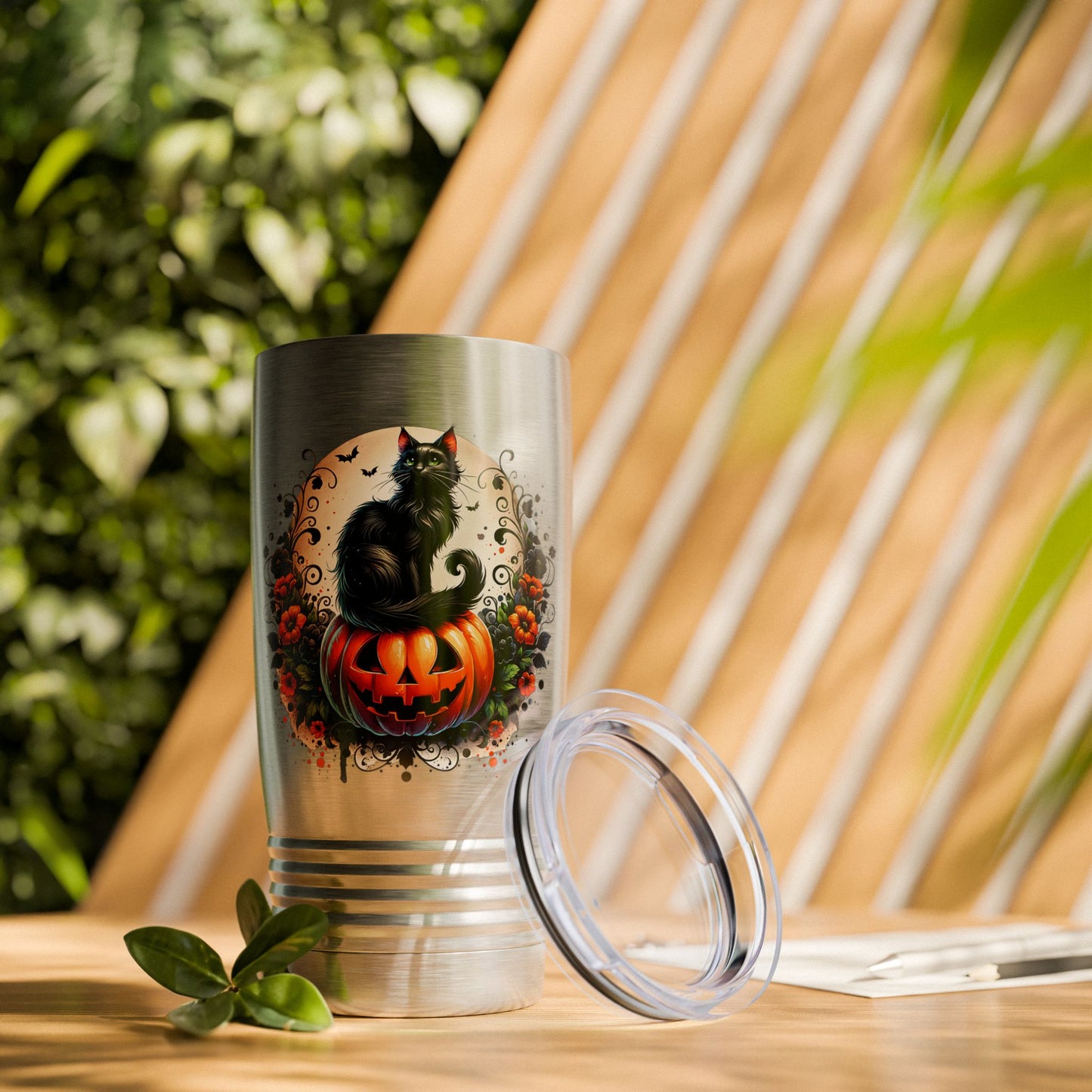 Halloween Black Cat 20oz Tumbler Trick or Treating, Spooky Season, Gift for Cat Lovers, Travel Mug
