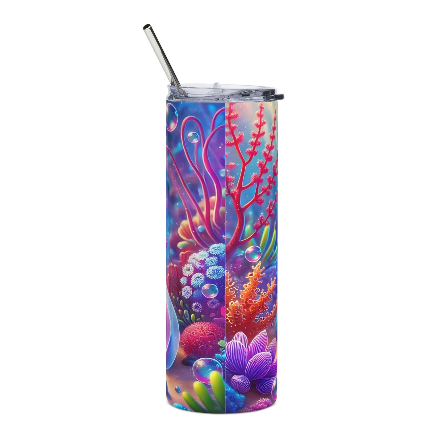 Cute Axolotl 20oz Stainless Steel Tumbler with Lid and Straw