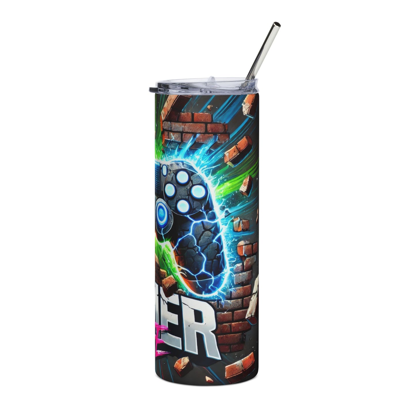 Gaming Stainless Steel Tumbler, 20oz - Gamer Life - Perfect for Gamers, Gifts for Birthdays, Holidays, and Daily Hydration