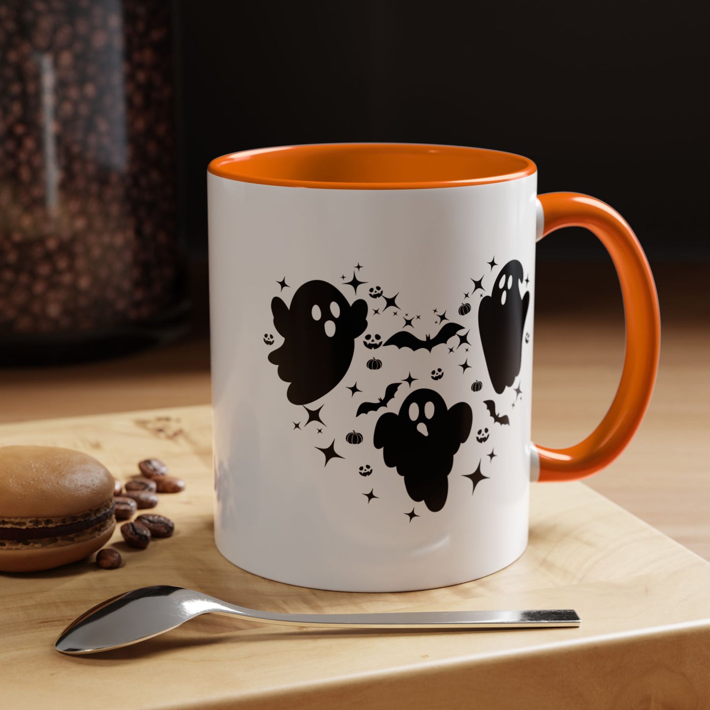Halloween Ghost Heart Coffee Mug - Spooky Mug for Halloween, Cute Ghost Decor, Trick or Treat Mug, Goth Coffee Cup, Halloween Gift
