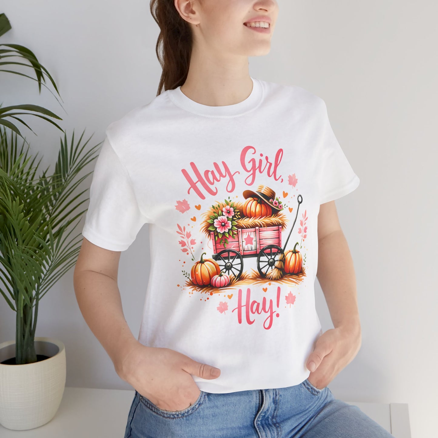 Hay Girl Hay T-Shirt Cute Fall Tee Autumn Fashion Halloween Thanksgiving Hay Girl Hay Shirt