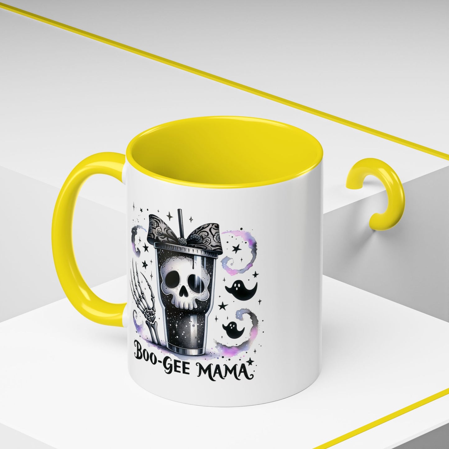 Boo-Gee Mama Spooky Halloween Coffee Mug, Boo-Gee Mama Drinkware, Cute Skeleton Mug, Witchy Gift for Moms, Unique Coffee Cup