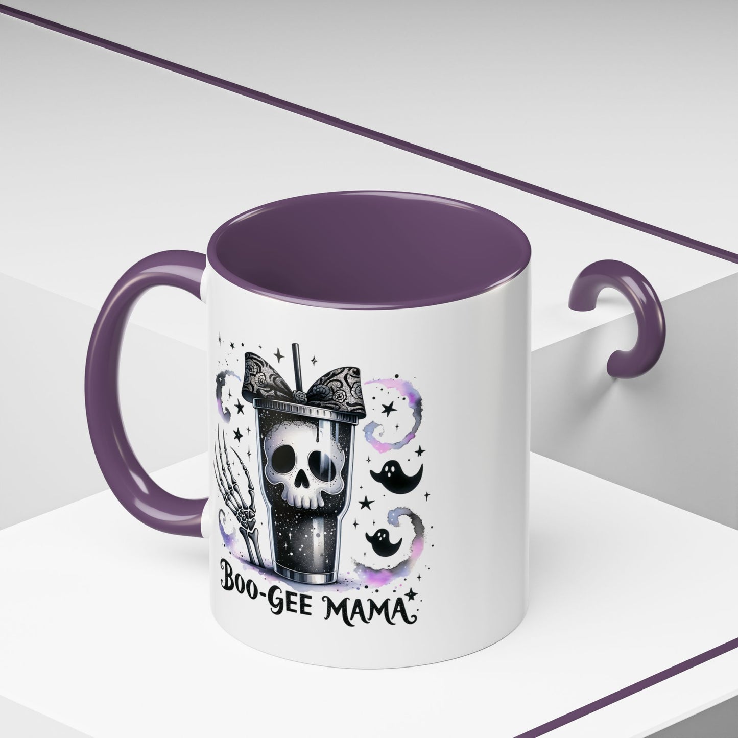 Boo-Gee Mama Spooky Halloween Coffee Mug, Boo-Gee Mama Drinkware, Cute Skeleton Mug, Witchy Gift for Moms, Unique Coffee Cup