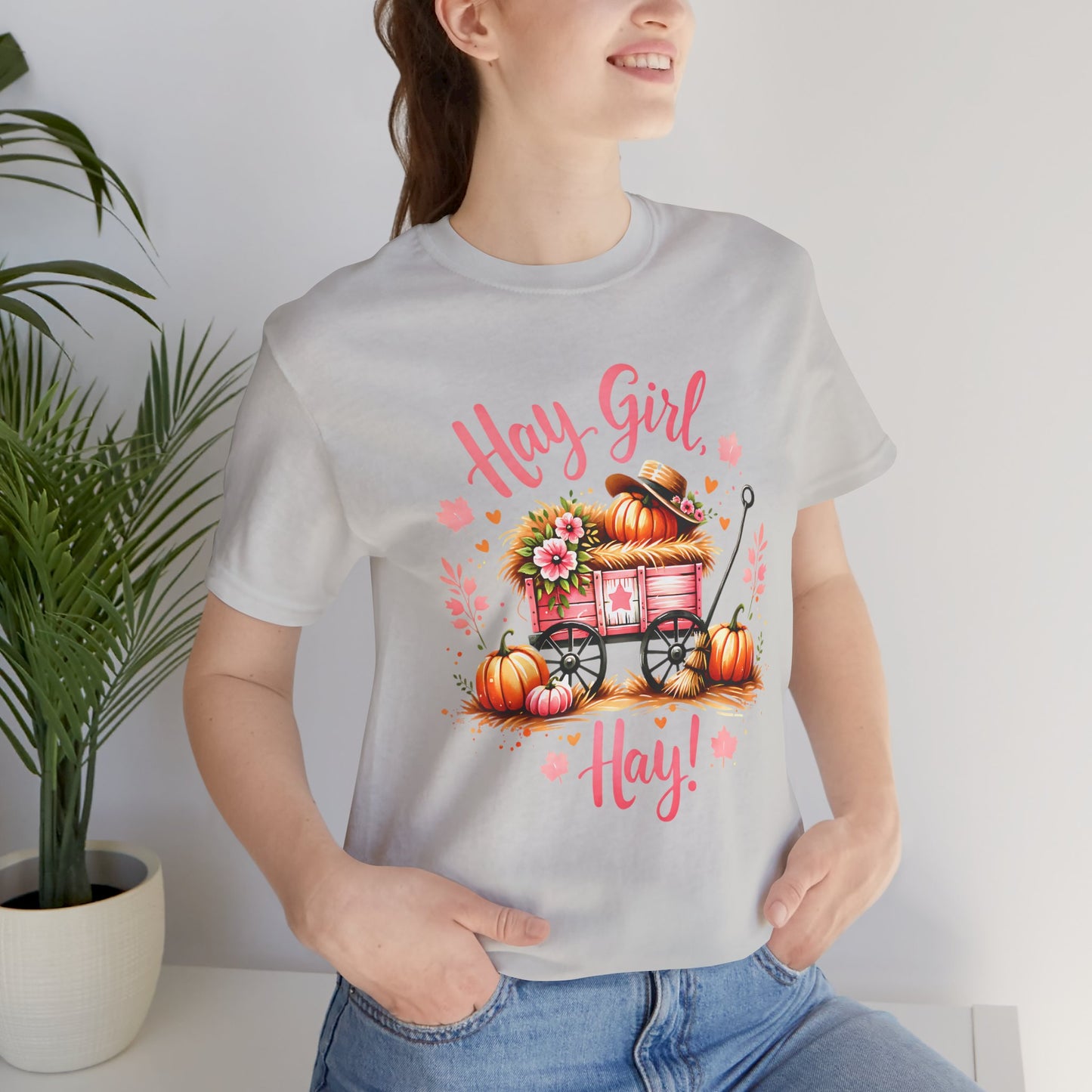 Hay Girl Hay T-Shirt Cute Fall Tee Autumn Fashion Halloween Thanksgiving Hay Girl Hay Shirt