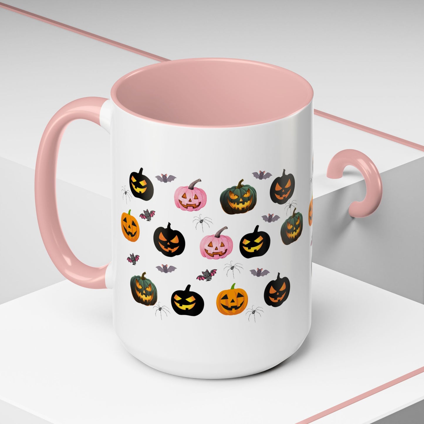 Spooky Pumpkin Accent Coffee Mug - Halloween Decor, Autumn Gift, Fall Kitchenware, Unique Coffee Cup, Trick or Treat