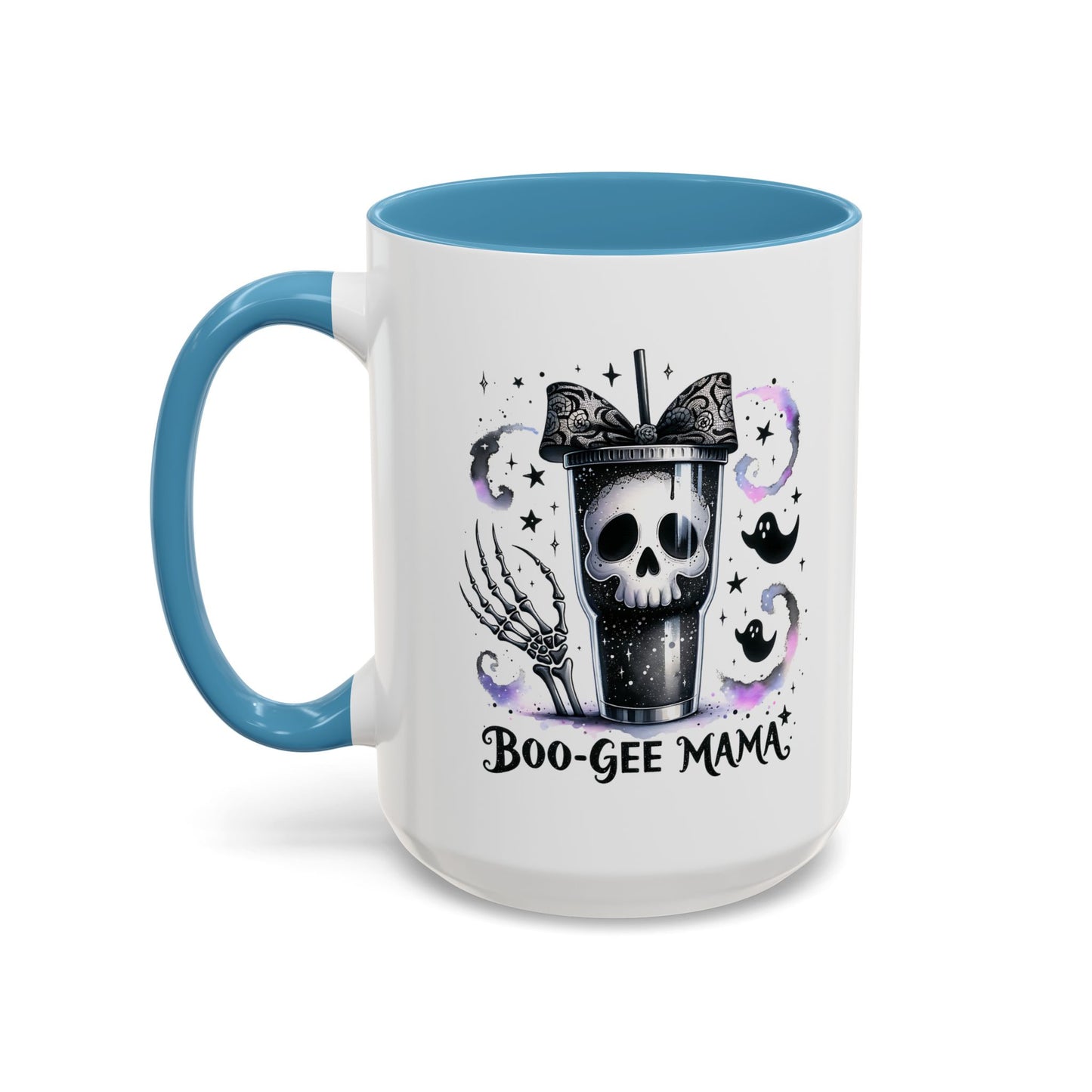 Boo-Gee Mama Spooky Halloween Coffee Mug, Boo-Gee Mama Drinkware, Cute Skeleton Mug, Witchy Gift for Moms, Unique Coffee Cup