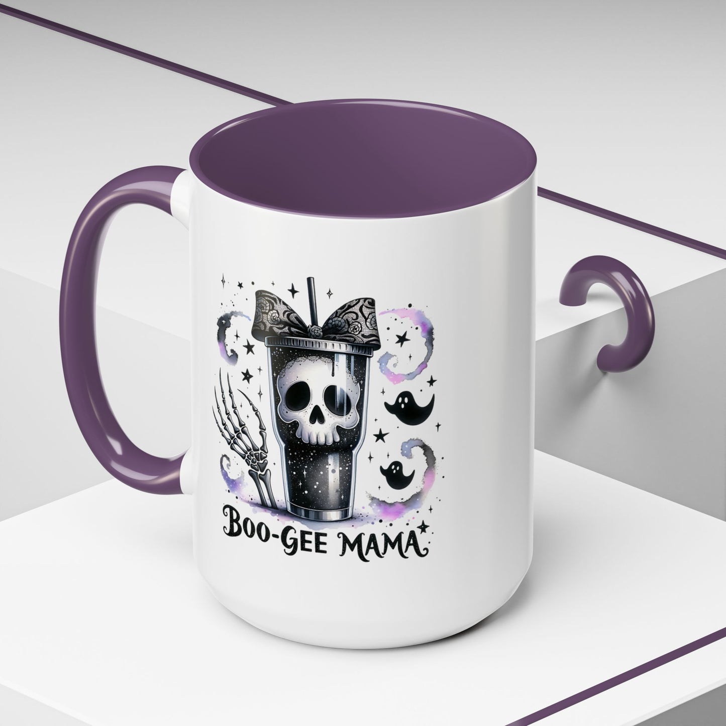 Boo-Gee Mama Spooky Halloween Coffee Mug, Boo-Gee Mama Drinkware, Cute Skeleton Mug, Witchy Gift for Moms, Unique Coffee Cup