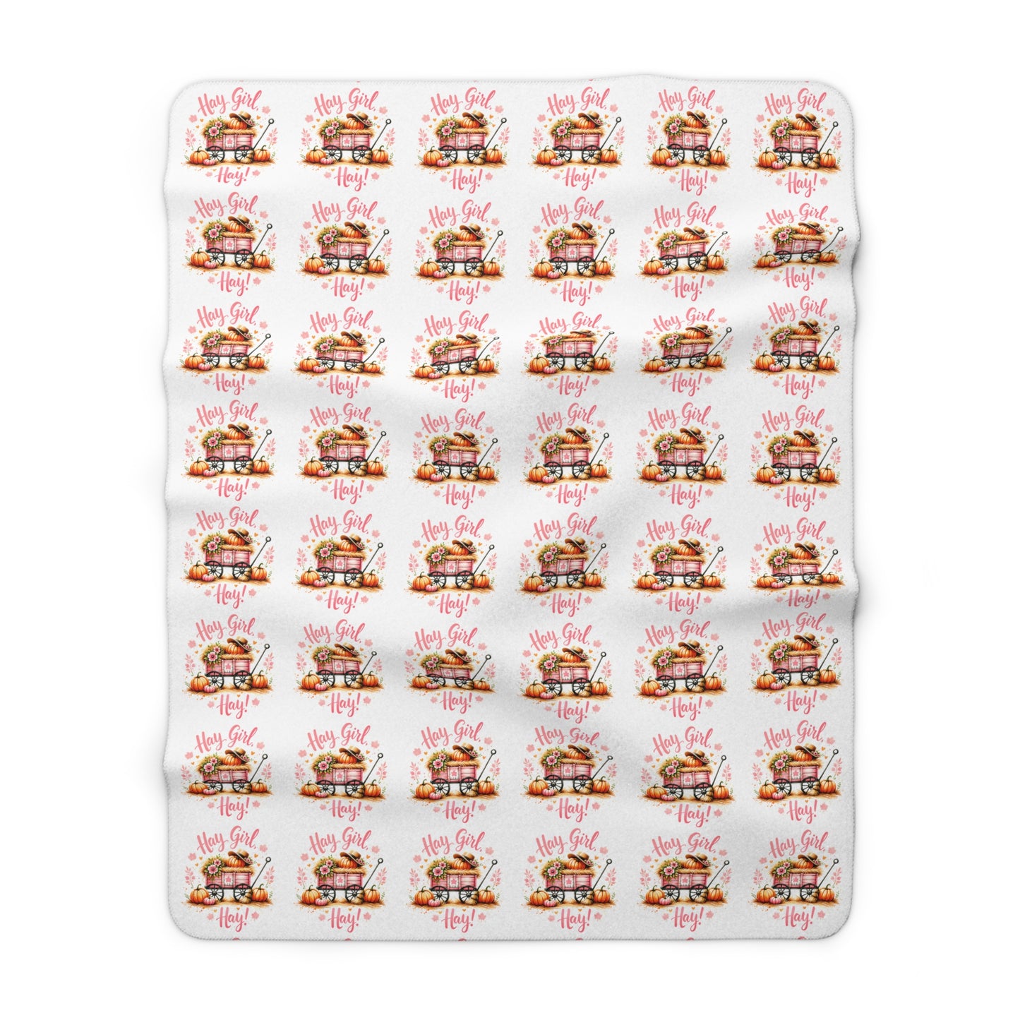 Hay Girl Hay Cozy Sherpa Fleece Blanket Gift for Country Girl Perfect for Winter Comfort, Home Decor, Gifts, Warm & Soft Throw