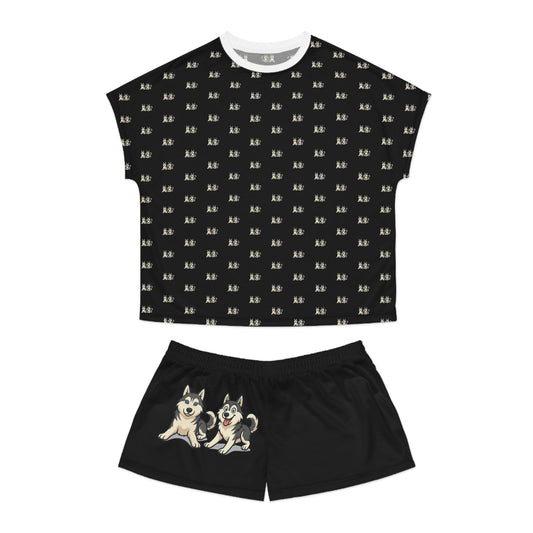 Husky Cozy Women's Pajama Set with Playful Dog Design, Cute Sleepwear, Pet Lover Gift, Relaxation Outfit, Perfect for Lounging