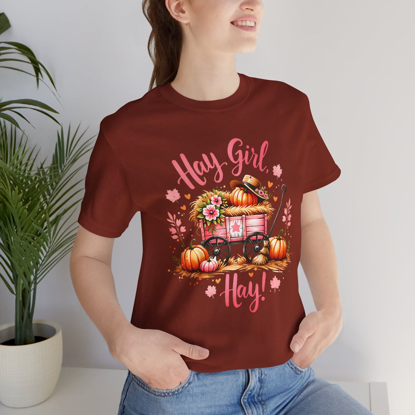 Hay Girl Hay T-Shirt Cute Fall Tee Autumn Fashion Halloween Thanksgiving Hay Girl Hay Shirt