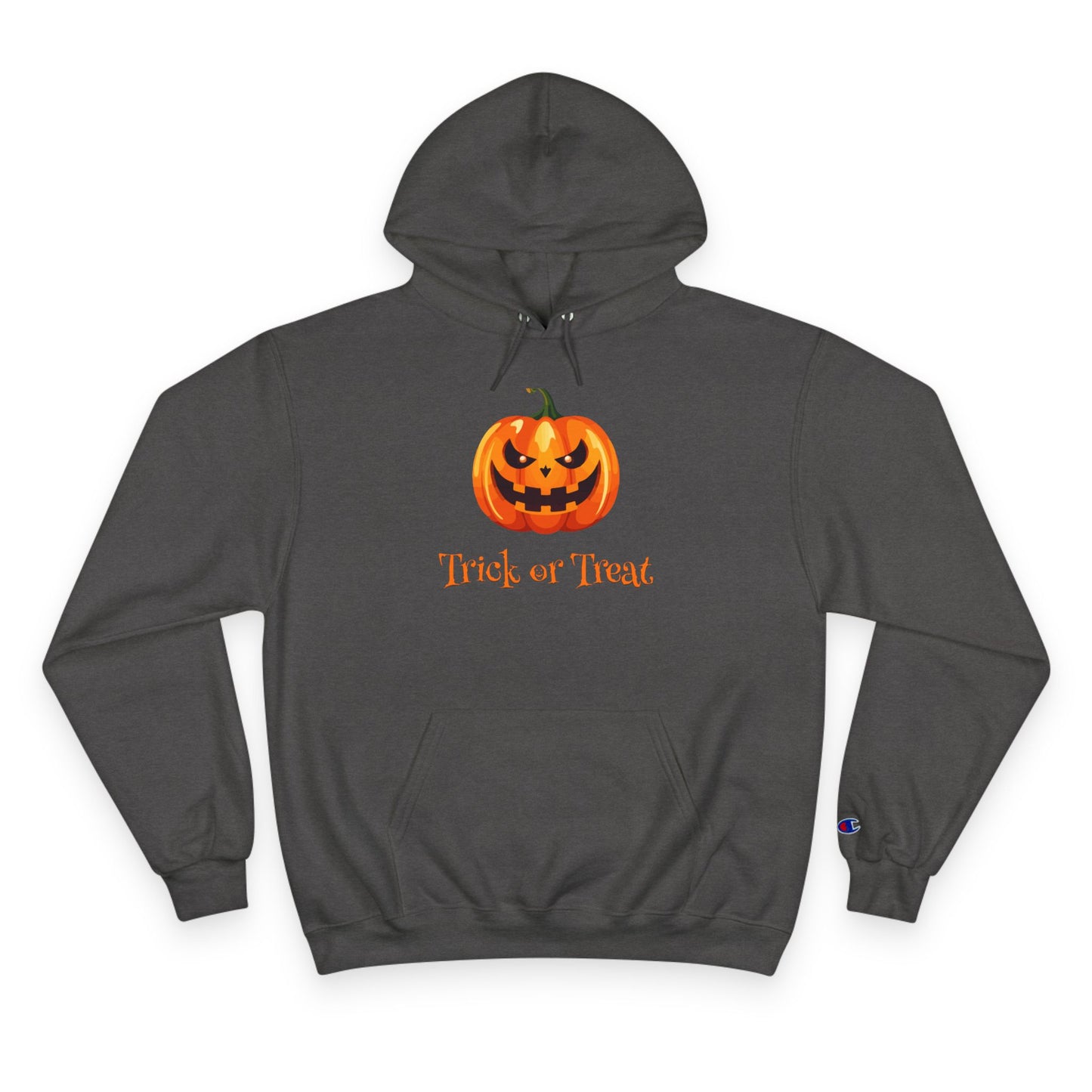 Trick or Treat Halloween Pumpkin Champion Hoodie, Trick or Treat Sweatshirt, Fall Fashion, Cozy Layering, Halloween Costume, Spooky Season