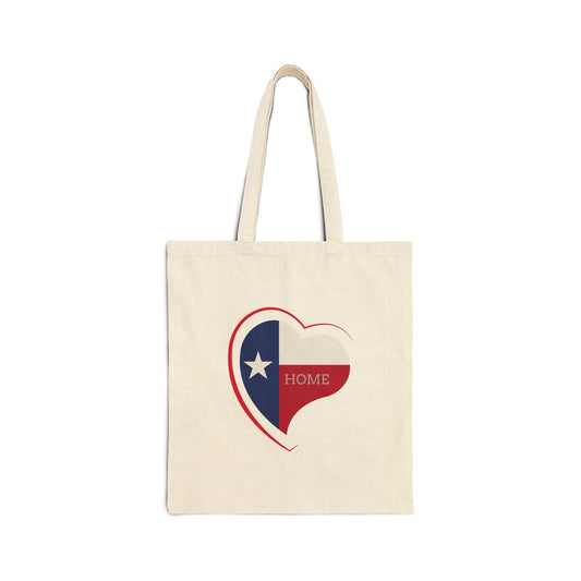 Texas Home Heart Canvas Tote Bag Beach Days, Travel, and Everyday Use