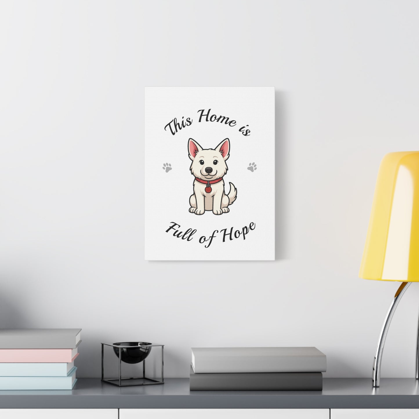 White German Shepherd Canvas Wall Art - Perfect for Dog Lovers, Home Decor, Unique Gift, Pet Memorial, Dog Themed Wall Art