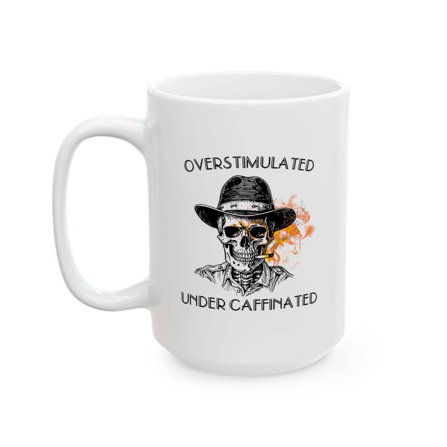 Mental Health Skeleton Motivational Ceramic Mug 11oz 15oz for Daily Inspiration, Unique Gift for Coffee Lovers, Office Supplies, Self-Care, Affirmations