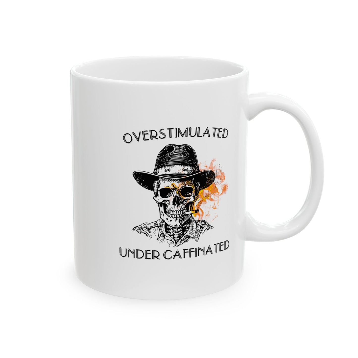 Mental Health Skeleton Motivational Ceramic Mug 11oz 15oz for Daily Inspiration, Unique Gift for Coffee Lovers, Office Supplies, Self-Care, Affirmations