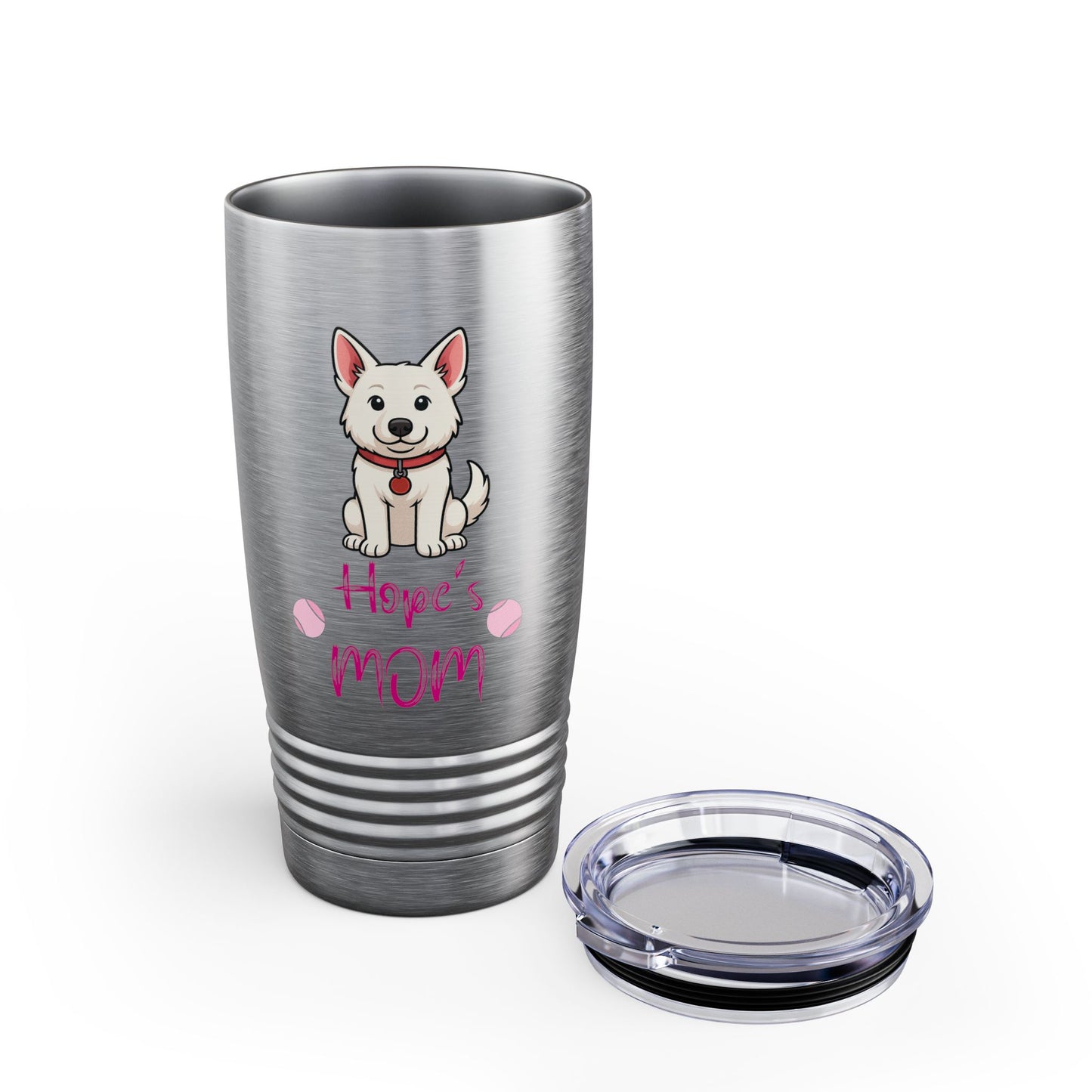 White German Shepherd Personalized Tumbler - 20oz, Custom Travel Mug, Perfect Gift for Dog Lovers, Cute Pet Owners, Inspirational Drinkware